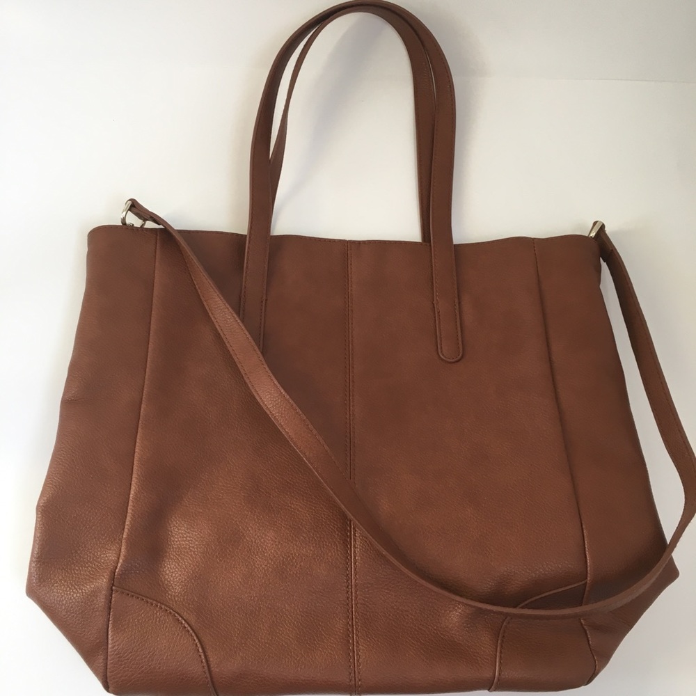 LIKE NEW Banana Republic Cognac faux leather tote